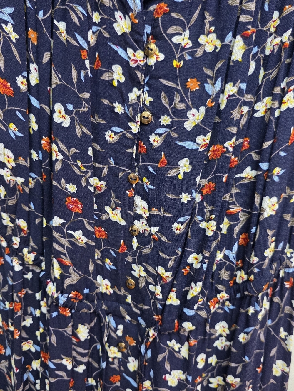 Indigo Rose Navy Floral High-Low Maxi Dress with Ruffle Sleeves Medium - Picture 3 of 10